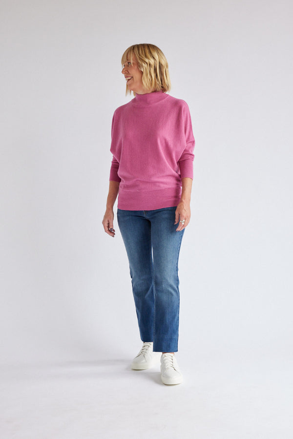 Dolman Sleeve Pullover, Pink Rose