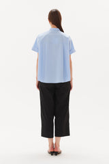 Inverted pleat detail shirt, soft blue