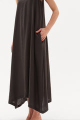 Easy Sleeveless Midi Dress, Deep Charcoal