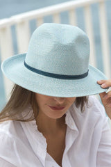 Foldable Borsolino Hat, Celeste Blue