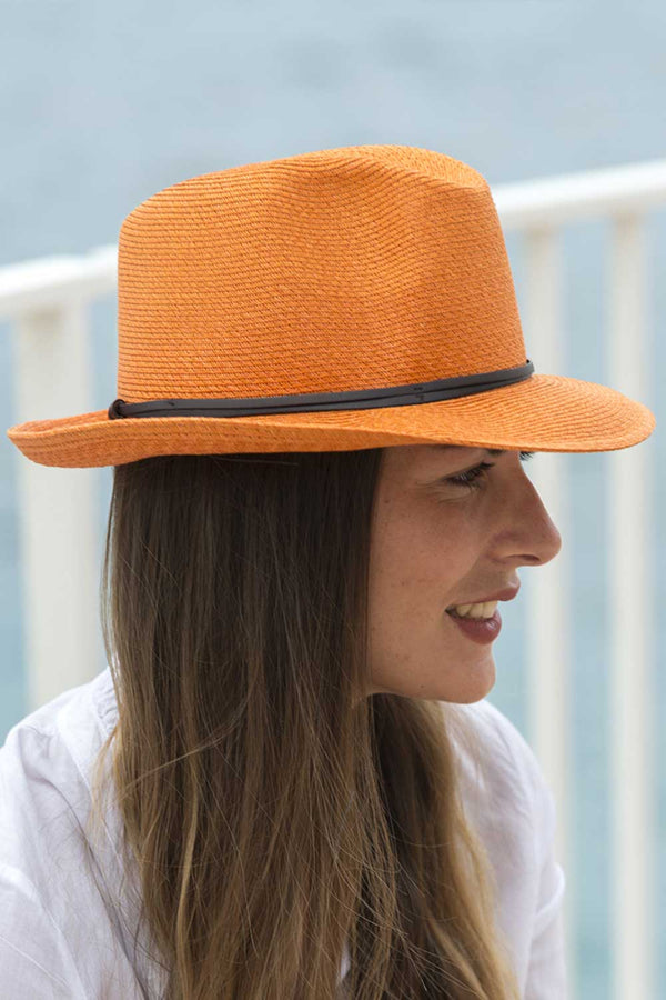 Foldable Borsolino Hat, Clementine