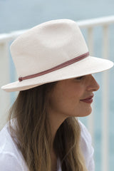 Foldable Borsolino Hat, Powder Pink