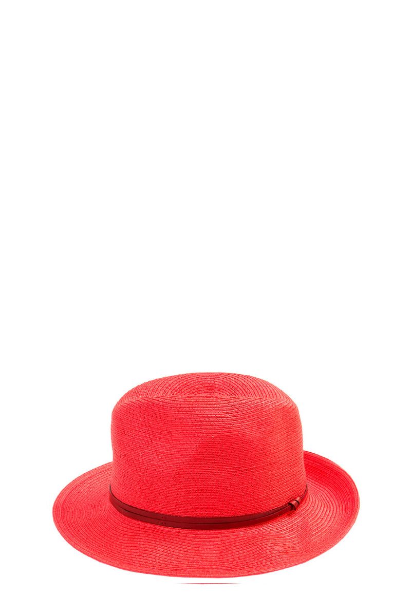 Foldable Borsolino Hat, Watermelon Red